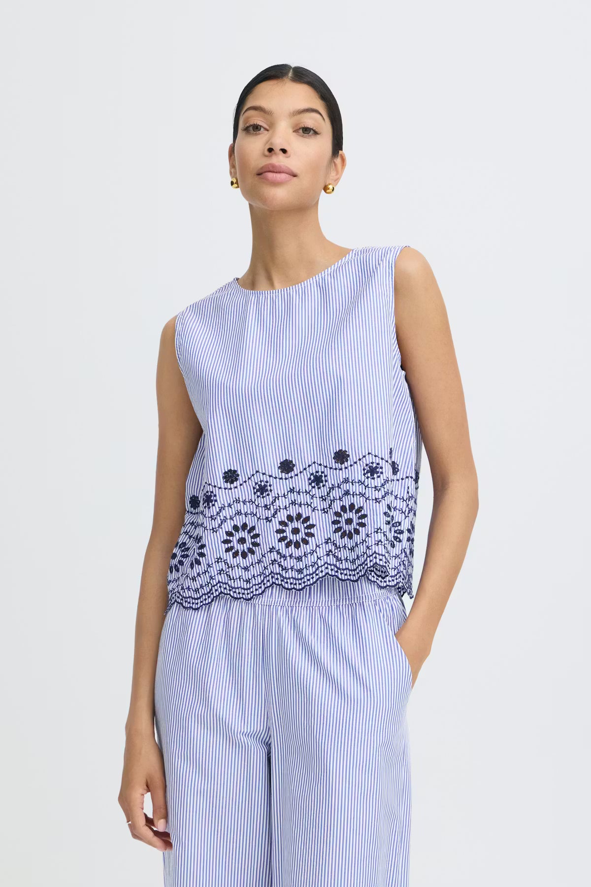 Pantalone righe blu