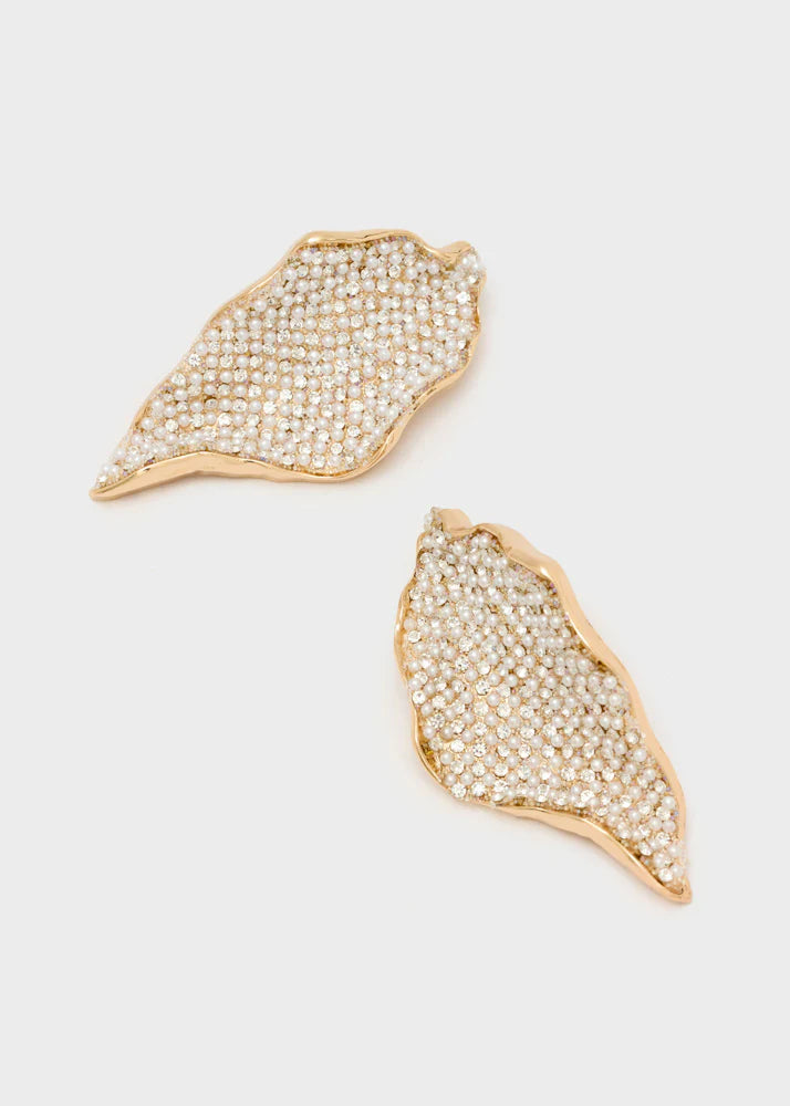 Orecchini sinuosi pietre argento/oro