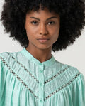 Blusa manica corta acquamarina