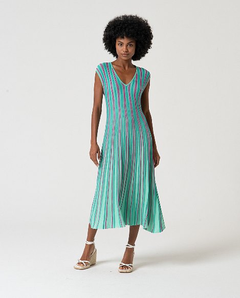 Abito midi in maglina smanicato