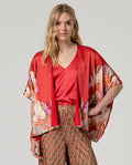 Kimono fiori rosso Surkana