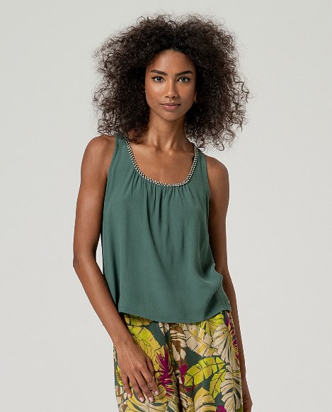 Top in crepe a spalline con dettaglio Surkana