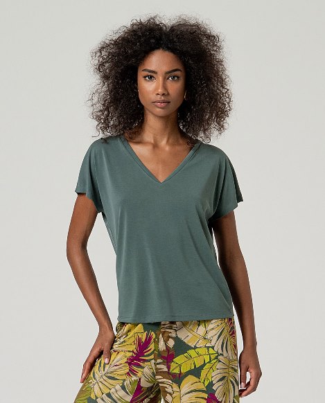 T shirt scollo a V in modal Surkana