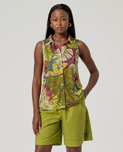 Camicia smanicata palme Surkana