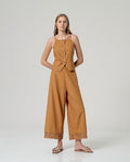 Pantalone gamba larga con ricamo Surkana