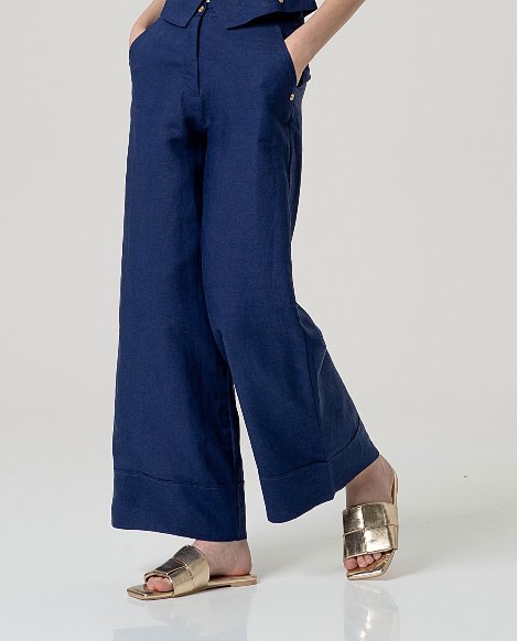 Pantalone largo blu Surkana