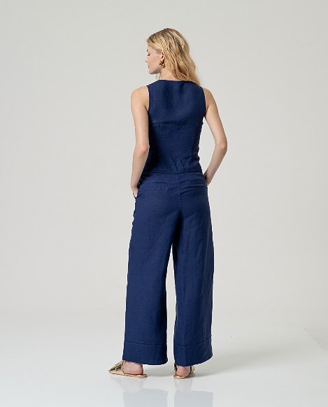 Pantalone largo blu Surkana