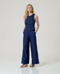Pantalone largo blu Surkana