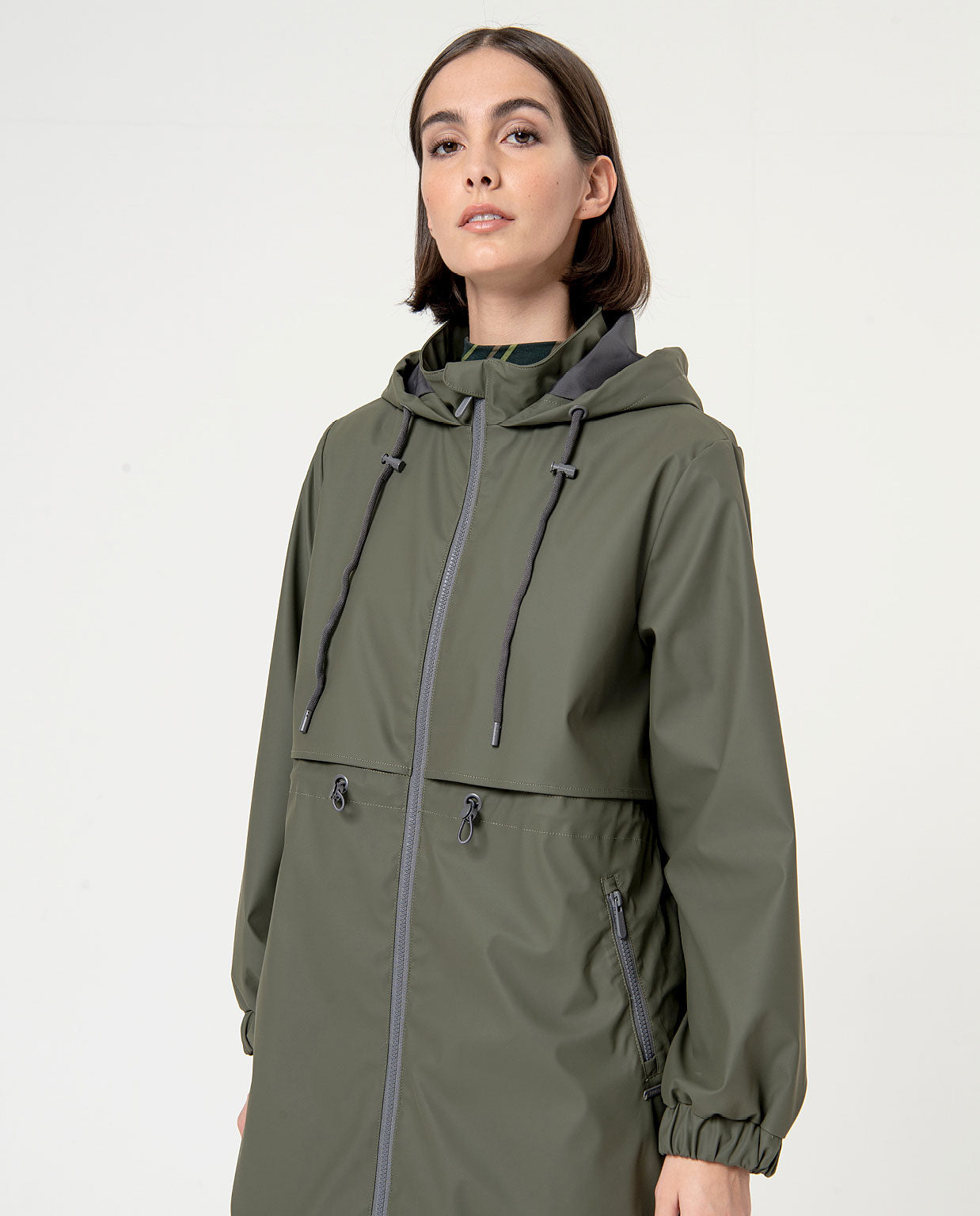 Parka impermeabile verde militare