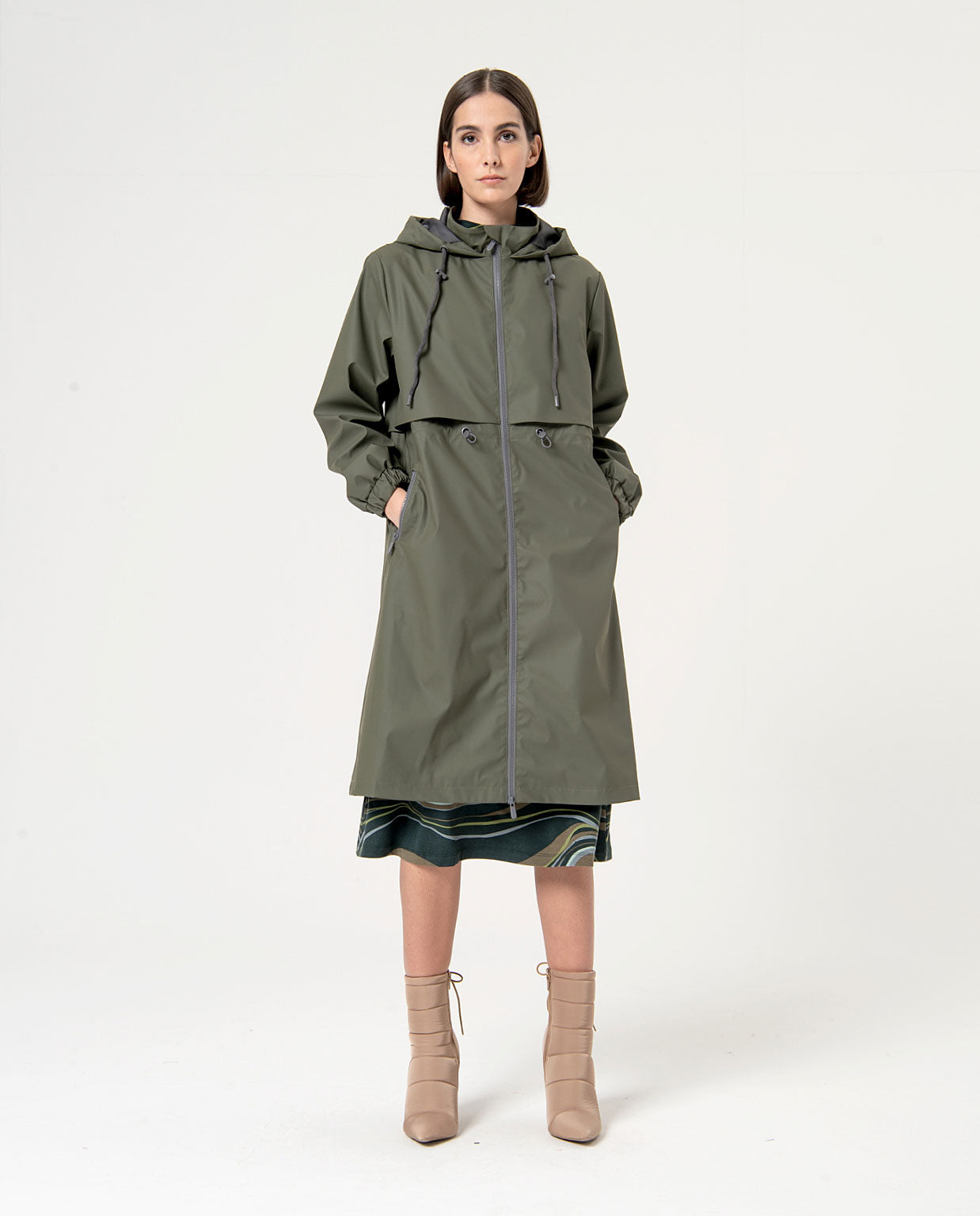 Parka impermeabile verde militare