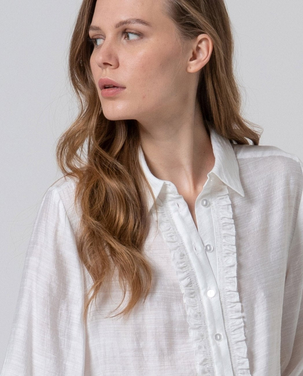 Camicia bianca rouches -50%