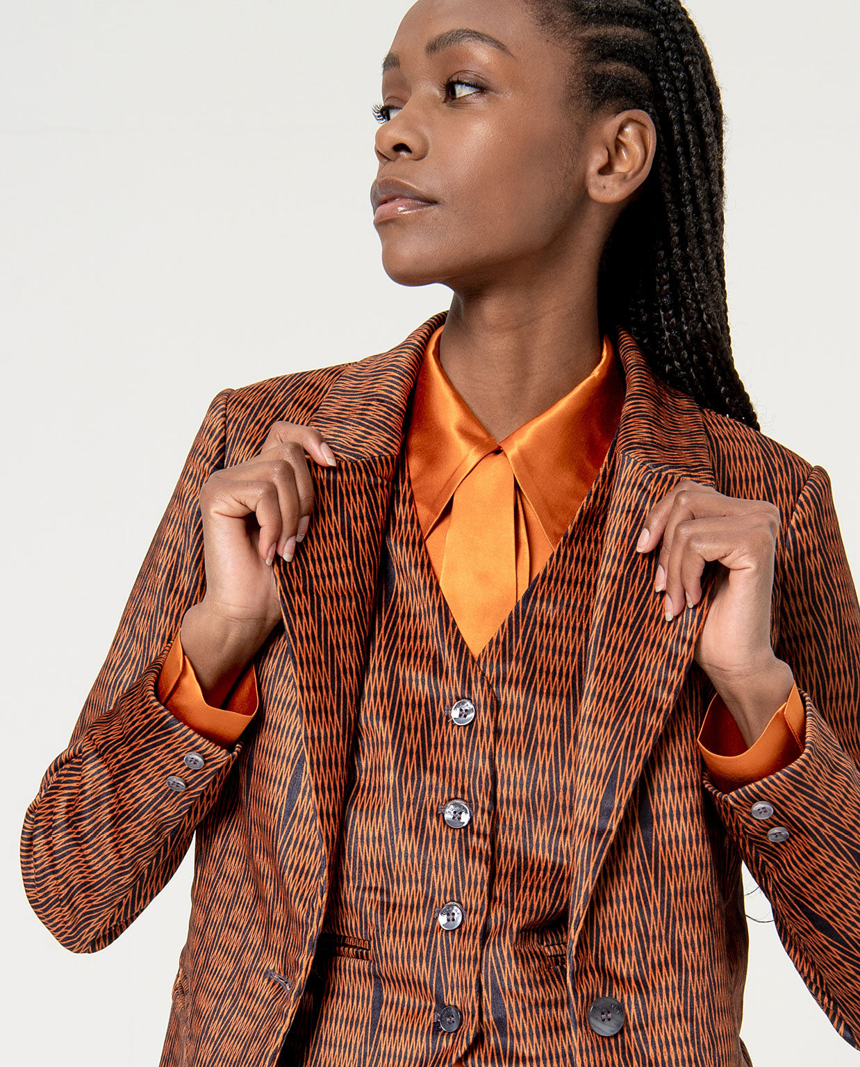 Blazer un bottone arancio