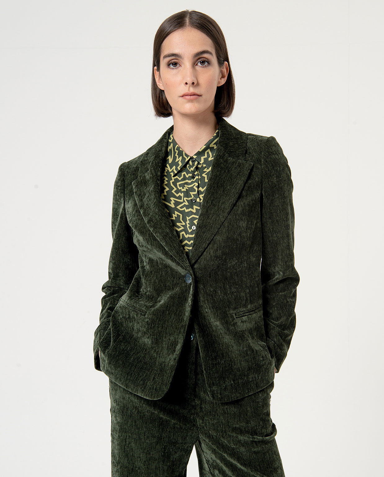 Blazer in velluto verde