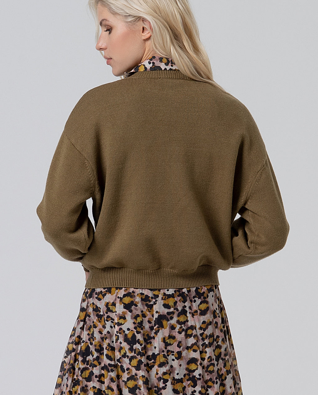 Maglione collo tondo KAKI Surkana  -50%