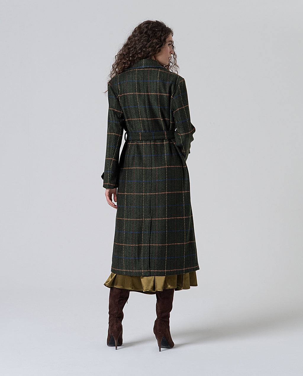 Cappotto quadri verde Surkana -50%