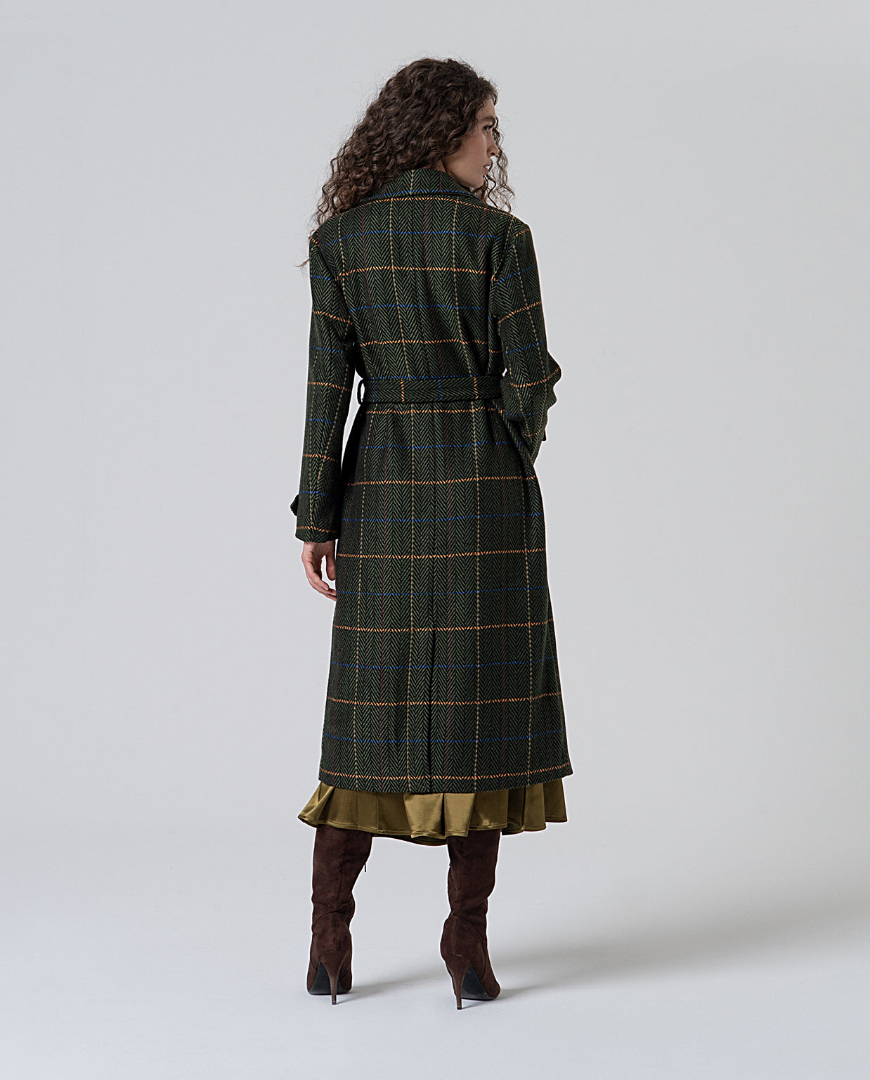 Cappotto quadri verde Surkana -50%