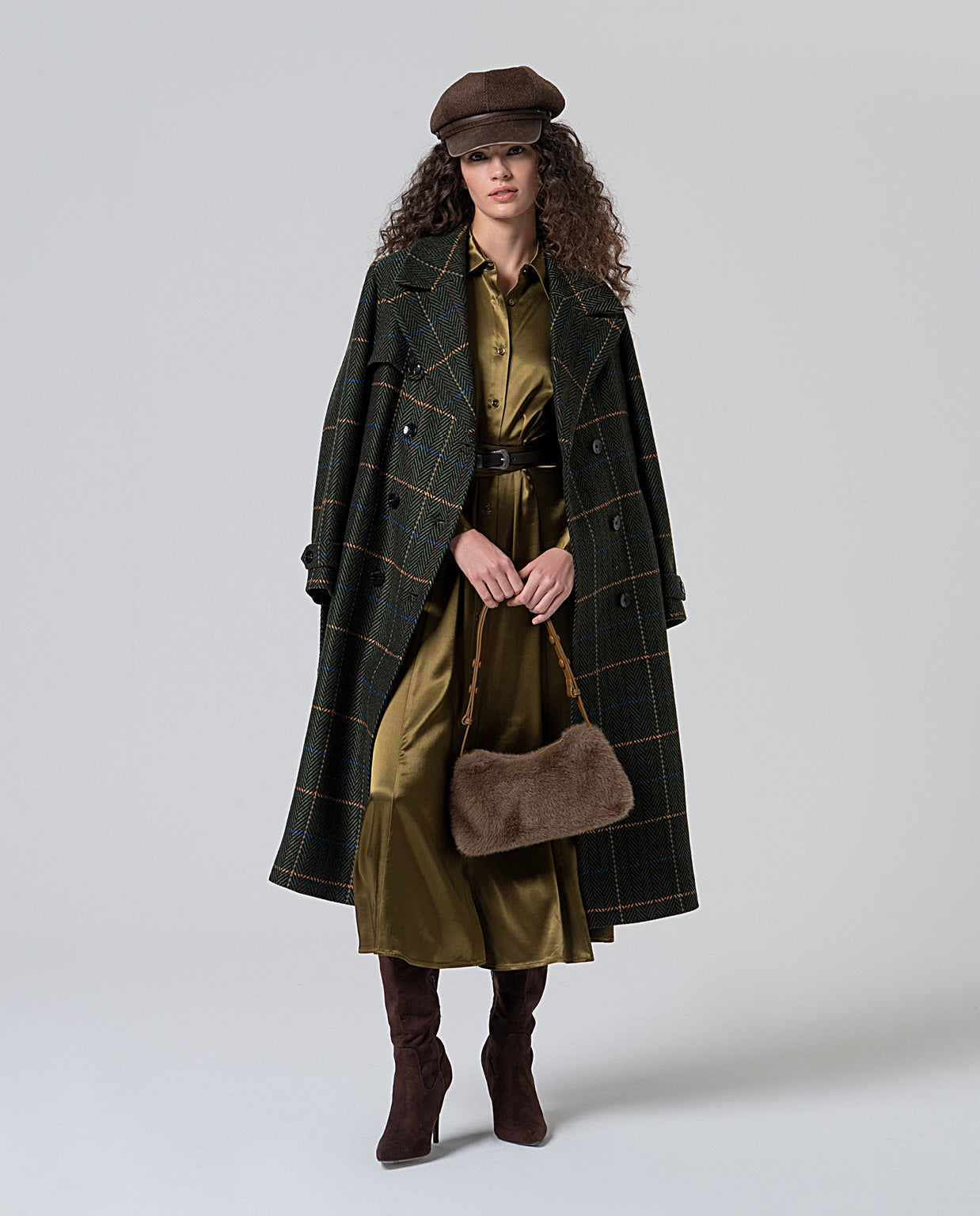 Cappotto quadri verde Surkana -50%