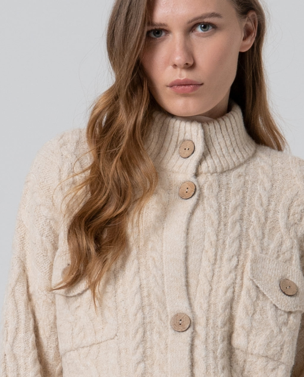 Giacchina in maglia bottoni BEIGE  Surkana  -50%