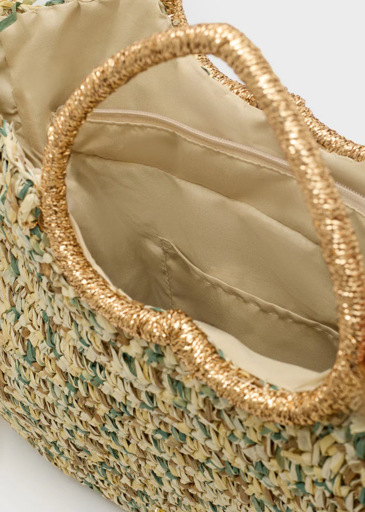 Borsa MILOS manico cuore + frange oro
