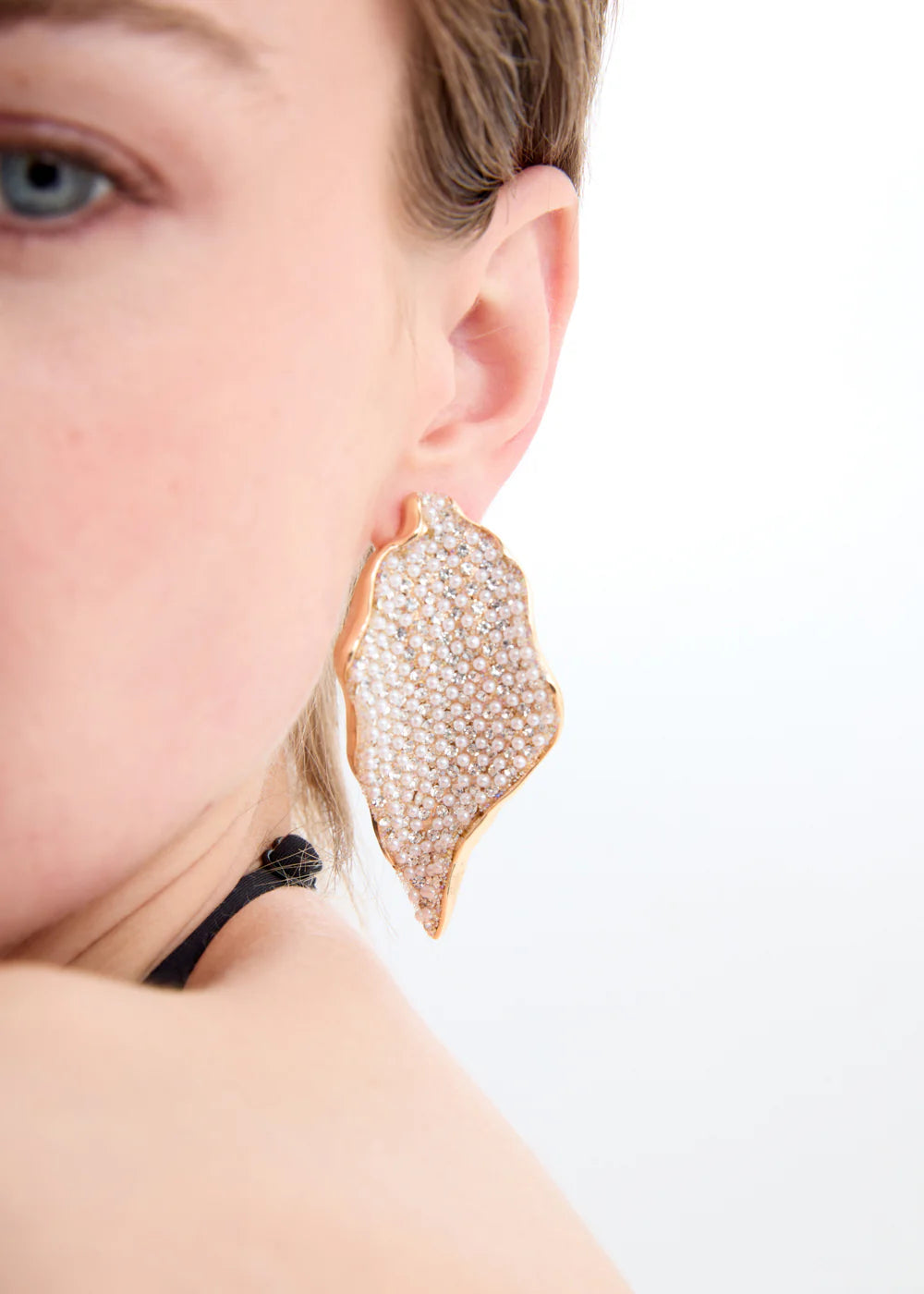 Orecchini sinuosi pietre argento/oro