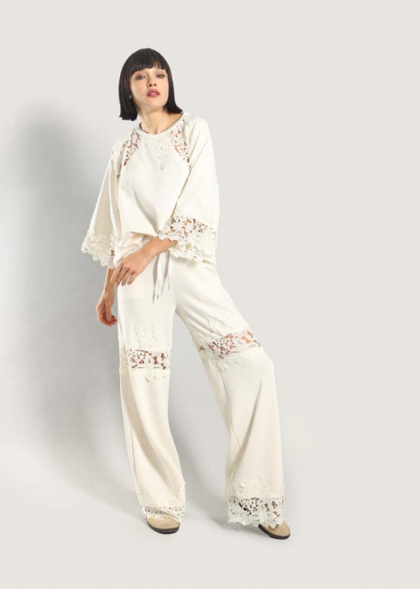 Felpa pizzo manica 3/4 Le Streghe