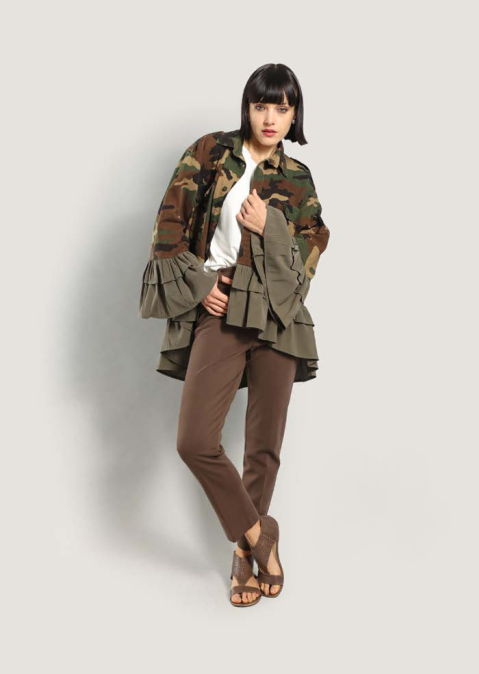 Giacca vintage balze mimetico Le Streghe