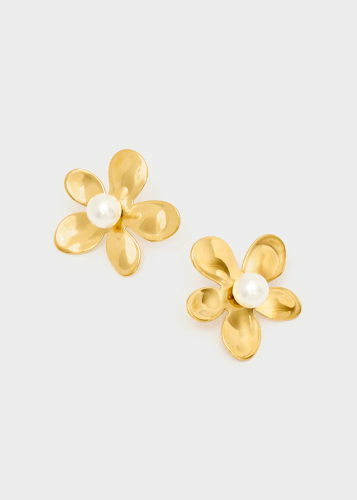 Orecchini blossom con perla oro