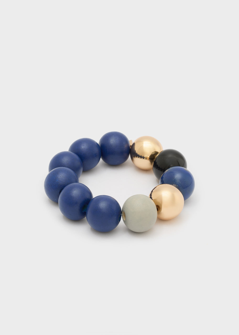Bracciale elastico SFERE legno ORO/BLU