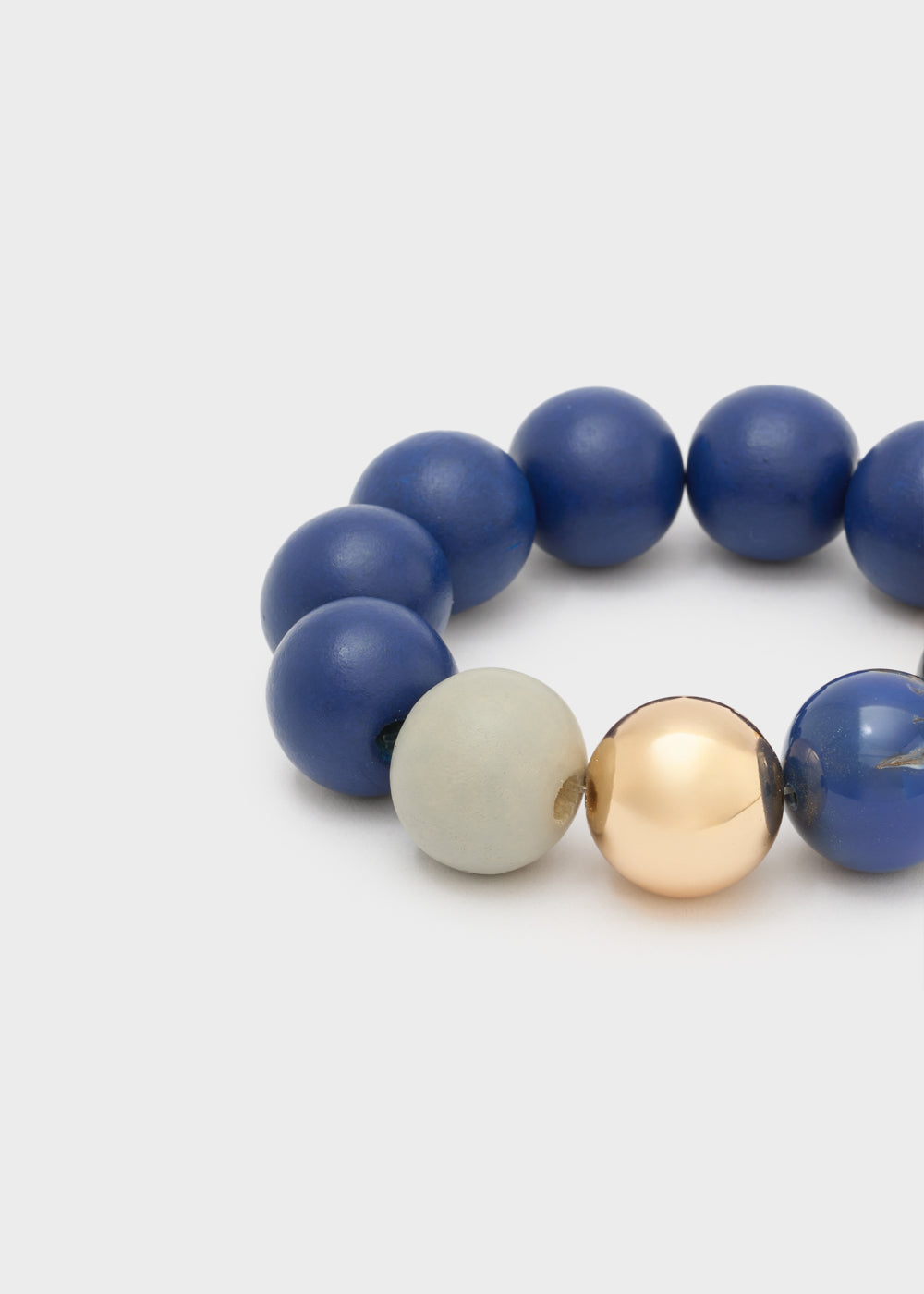 Bracciale elastico SFERE legno ORO/BLU