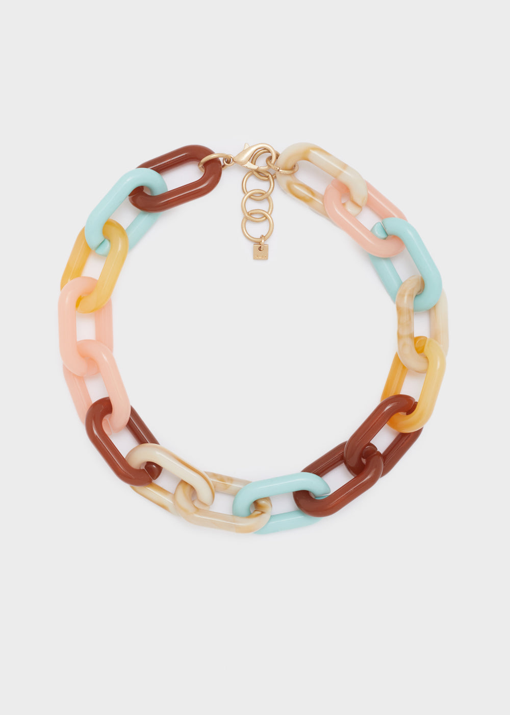 Collana LIDIA maglia resina rosa/celeste