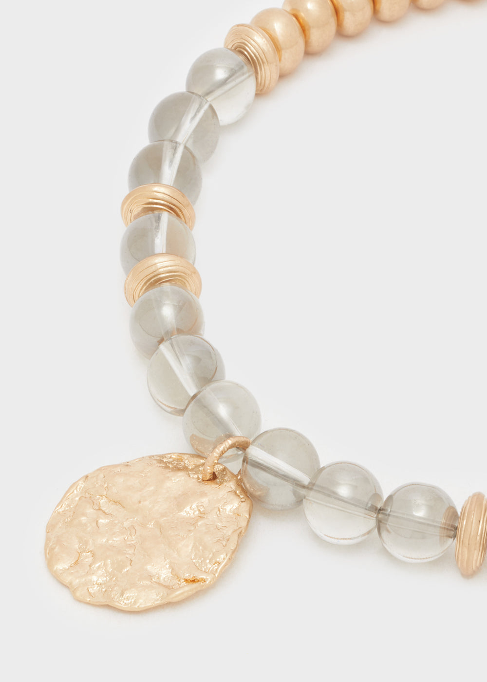 Collana girocollo ciondolo perle oro/grigio