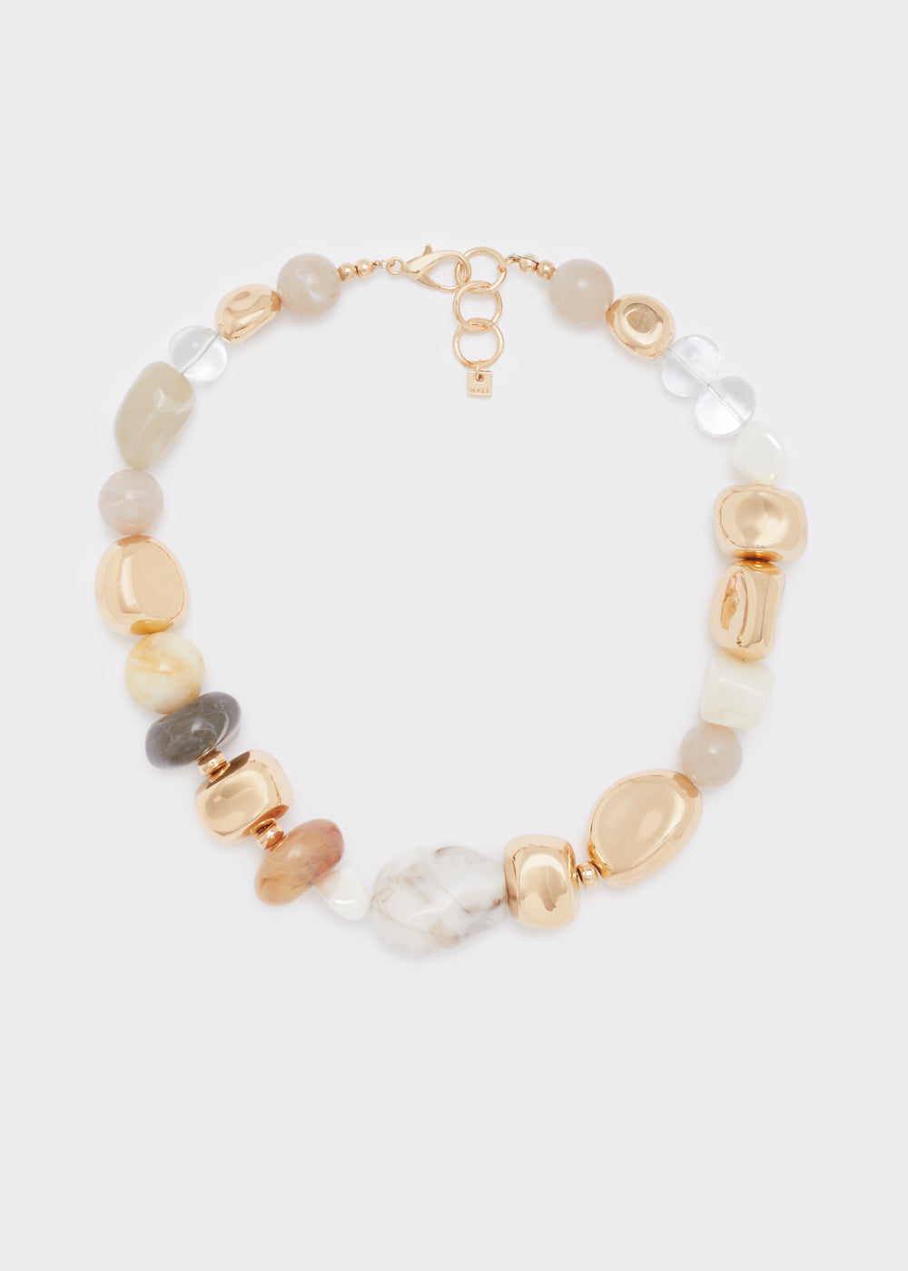 Collana oro e resina beige/argento