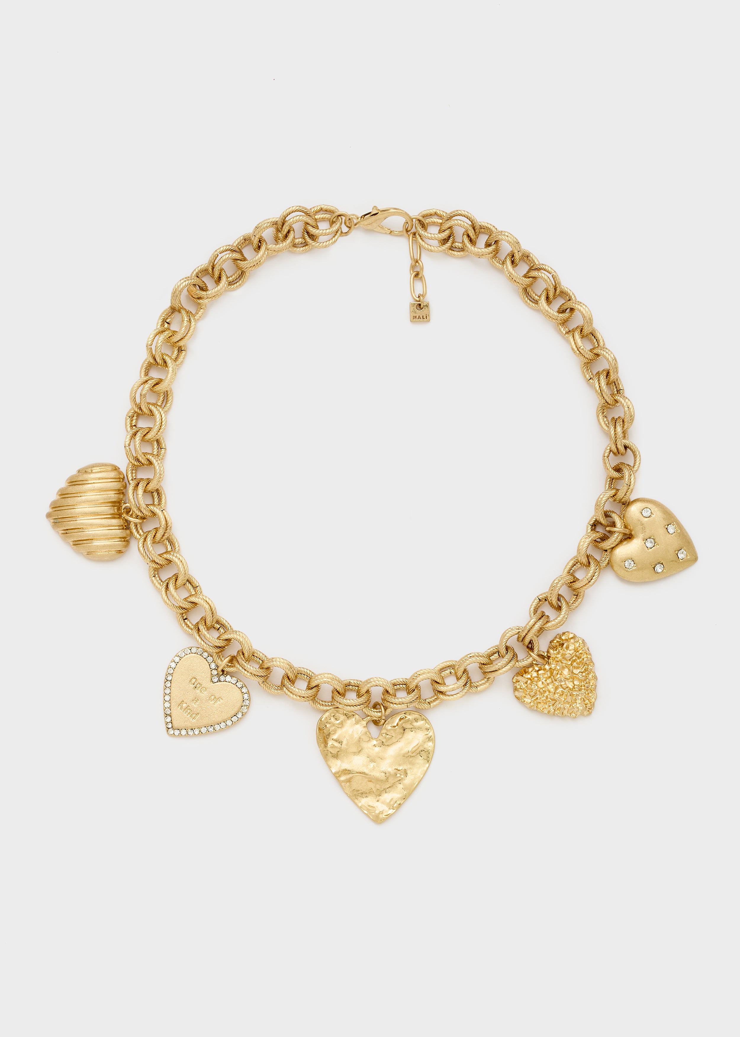 Collana girocollo cuori lavorati oro