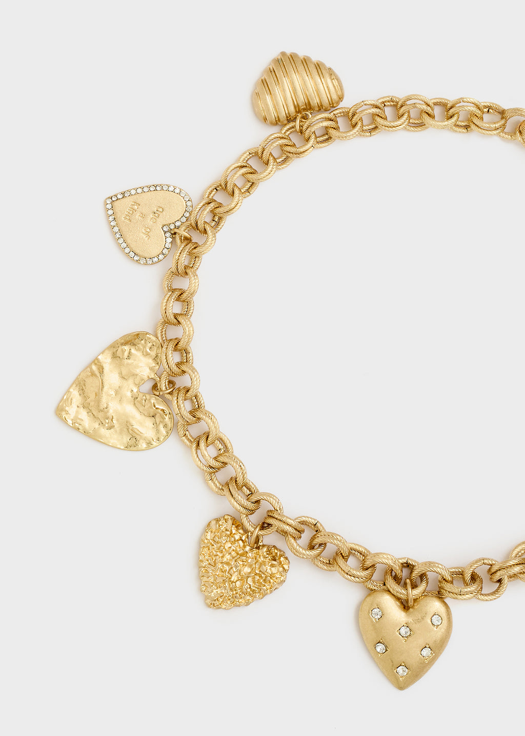 Collana girocollo cuori lavorati oro