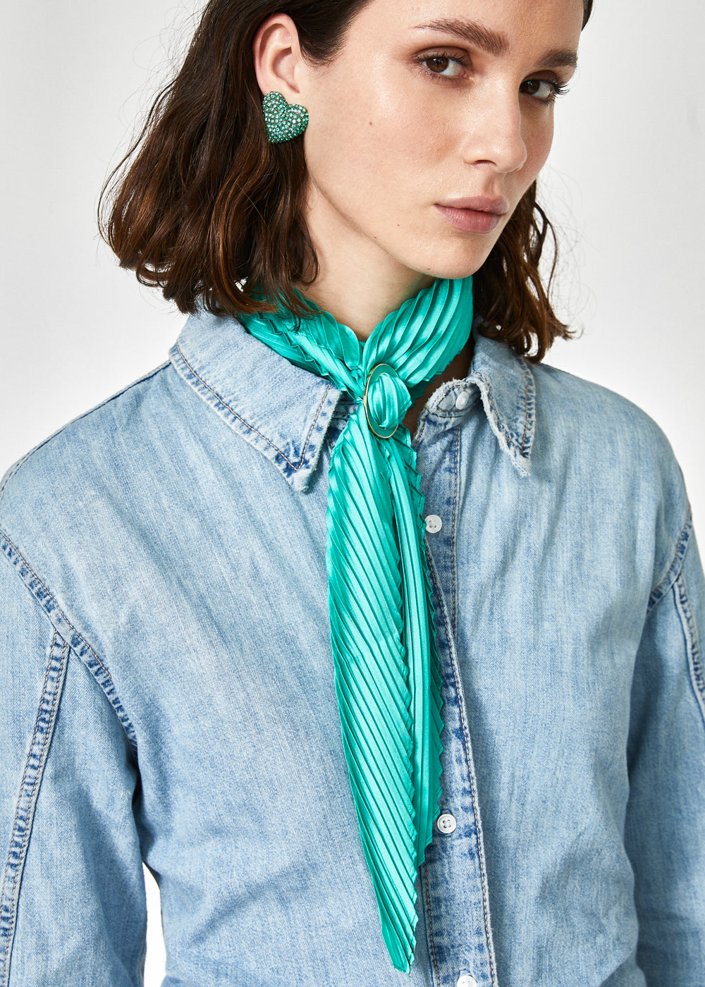 Foulard MAYA plissè con anello