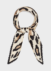Foulard LEOPARD plissè panna/nero