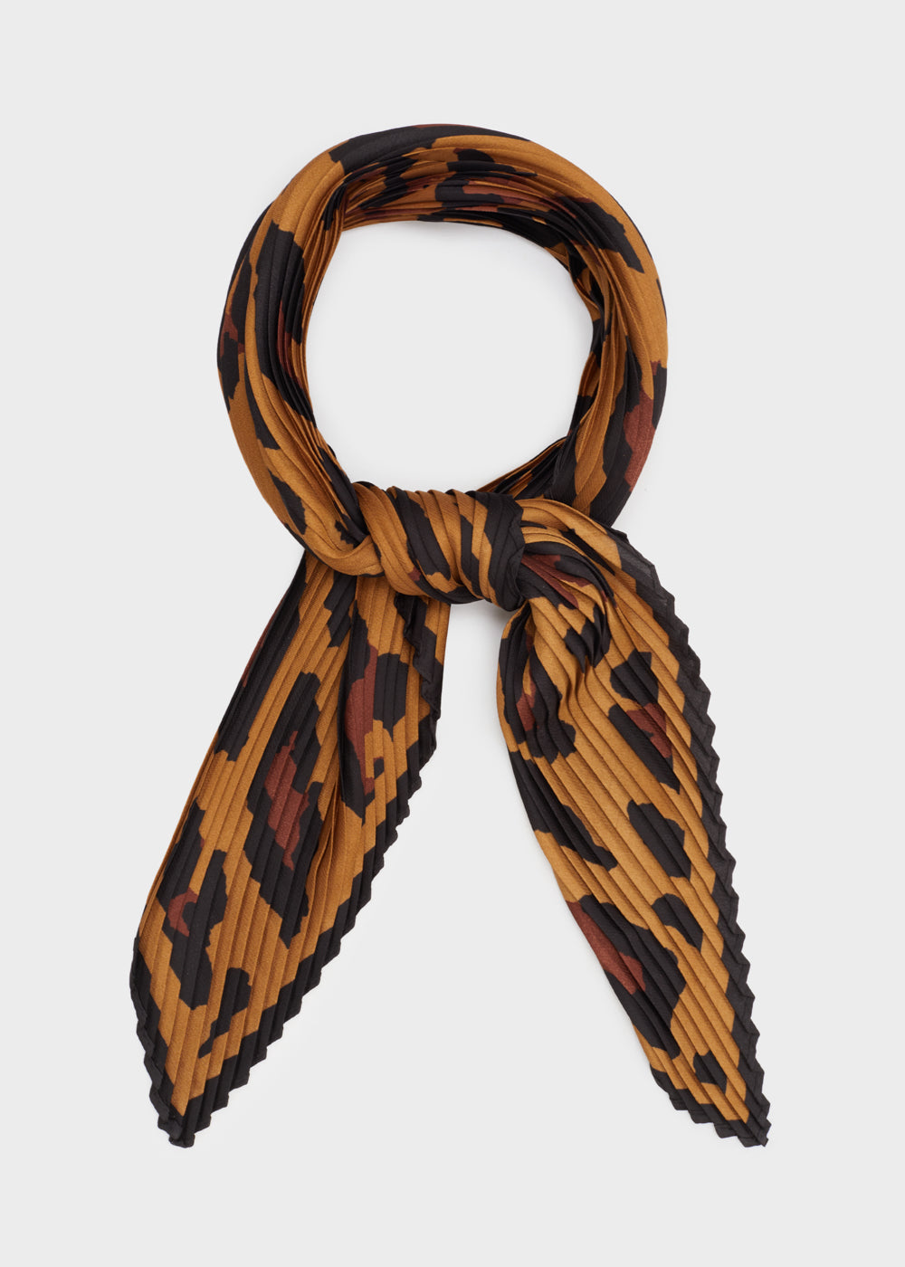 Foulard LEOPARD plissè marrone/nero