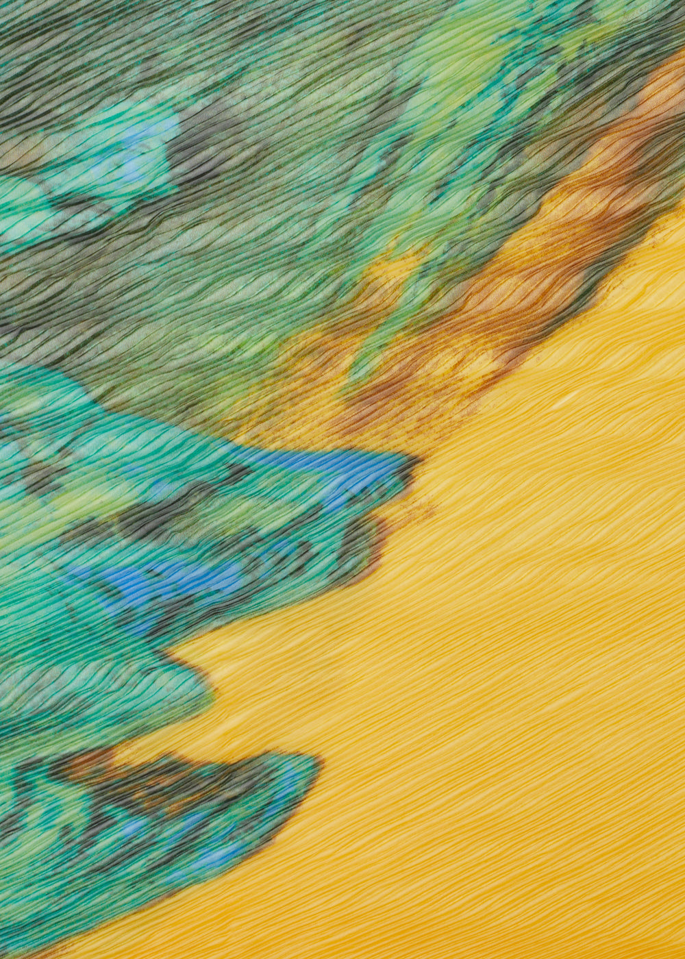 Foulard ampio plissè giallo /verde