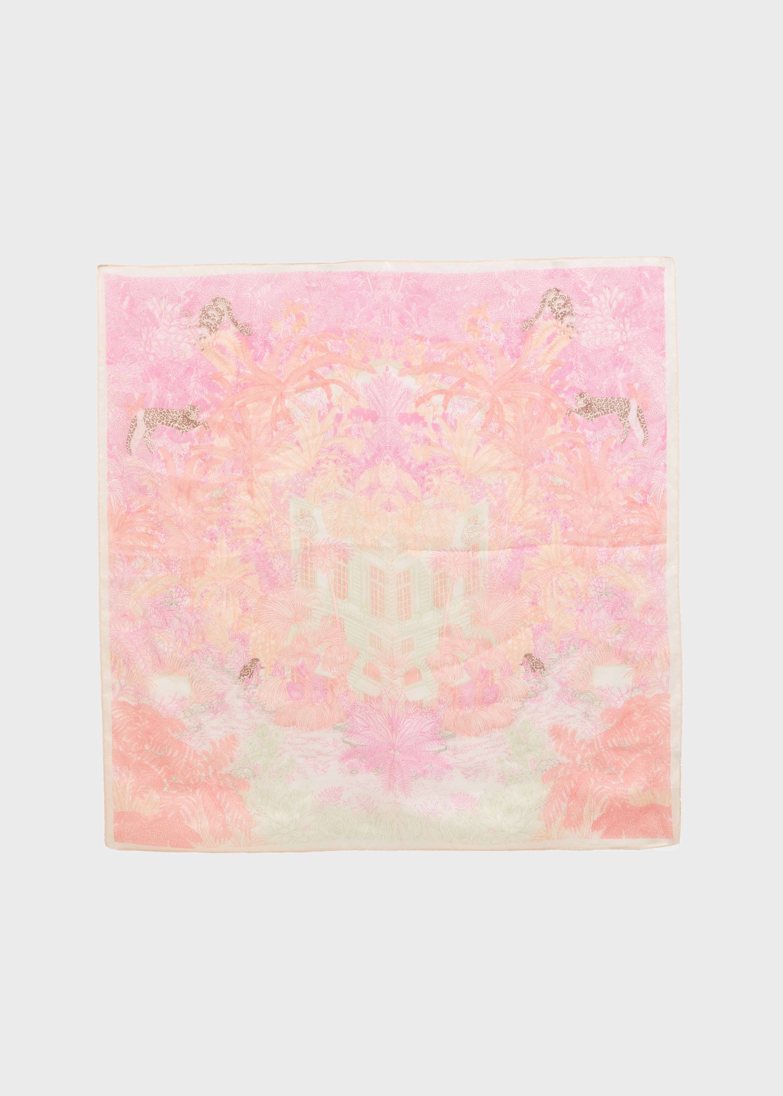 Foulard fantasia GIUNGLA arancio/rosa NALI
