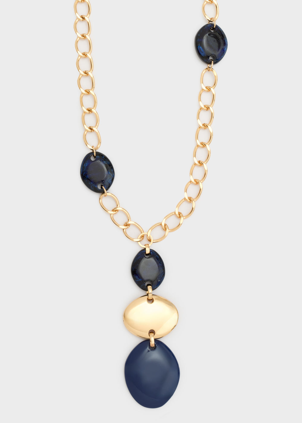 Collana GLAZE pendente resina ORO/BLU