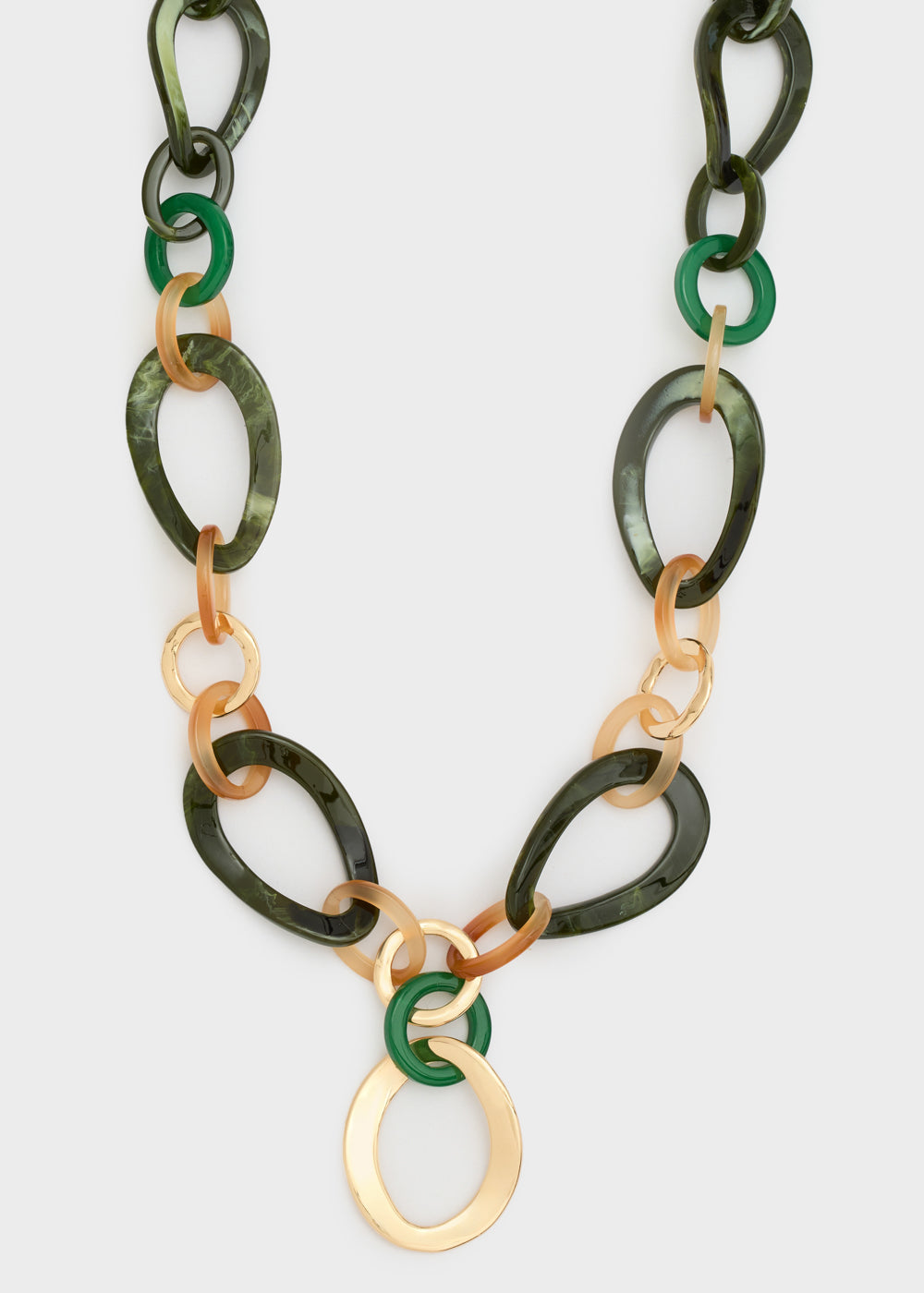 Collana lunga catena resina VERDE