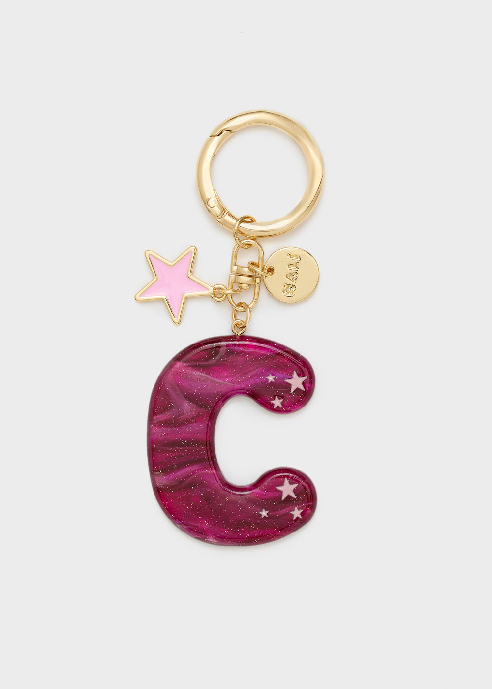 Portachiavi lettera con charms