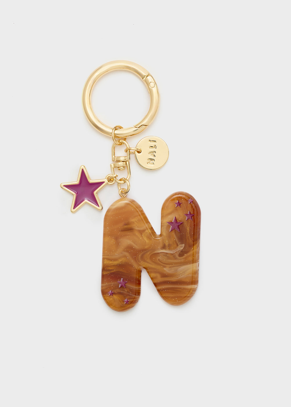 Portachiavi lettera con charms