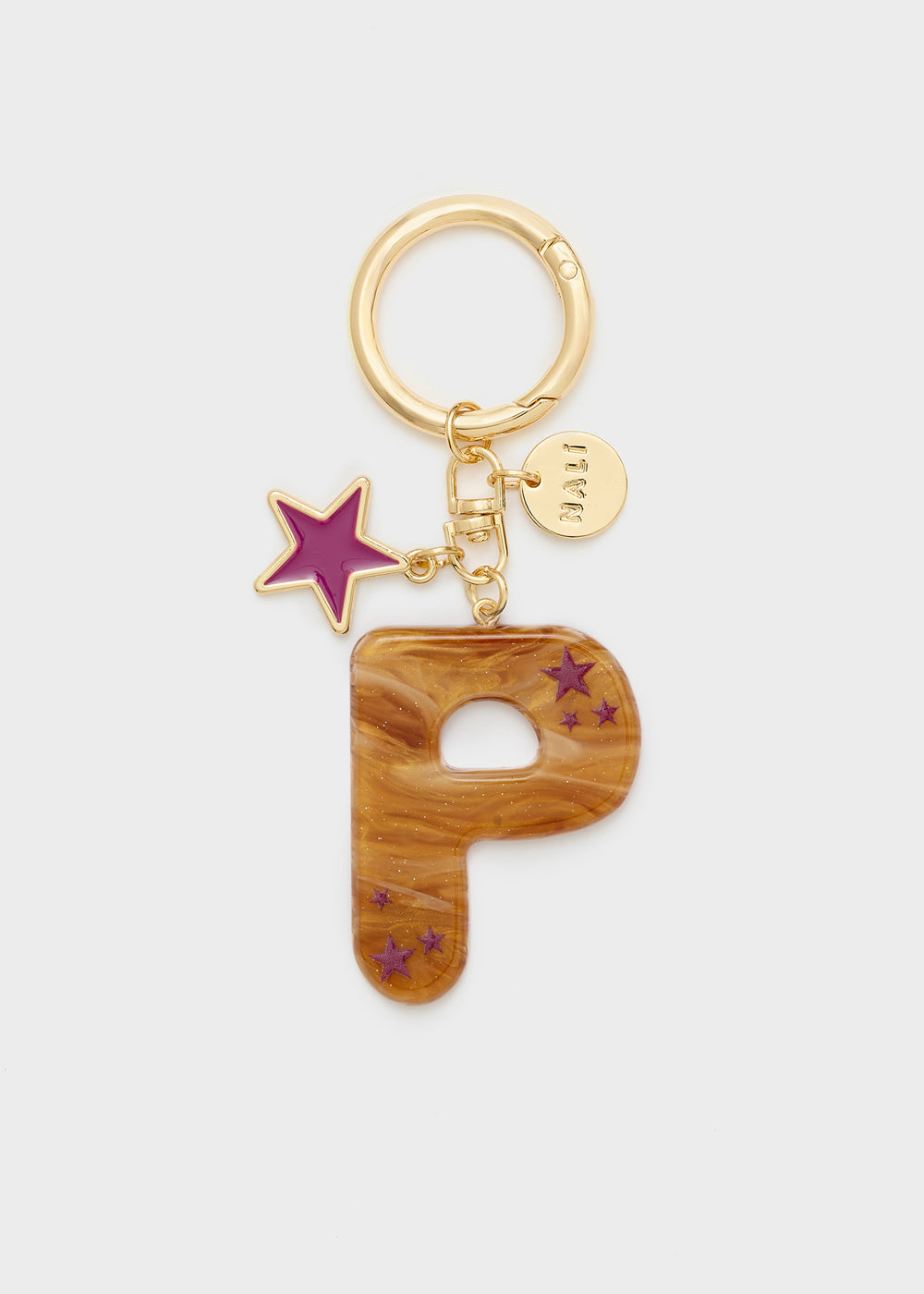 Portachiavi lettera con charms