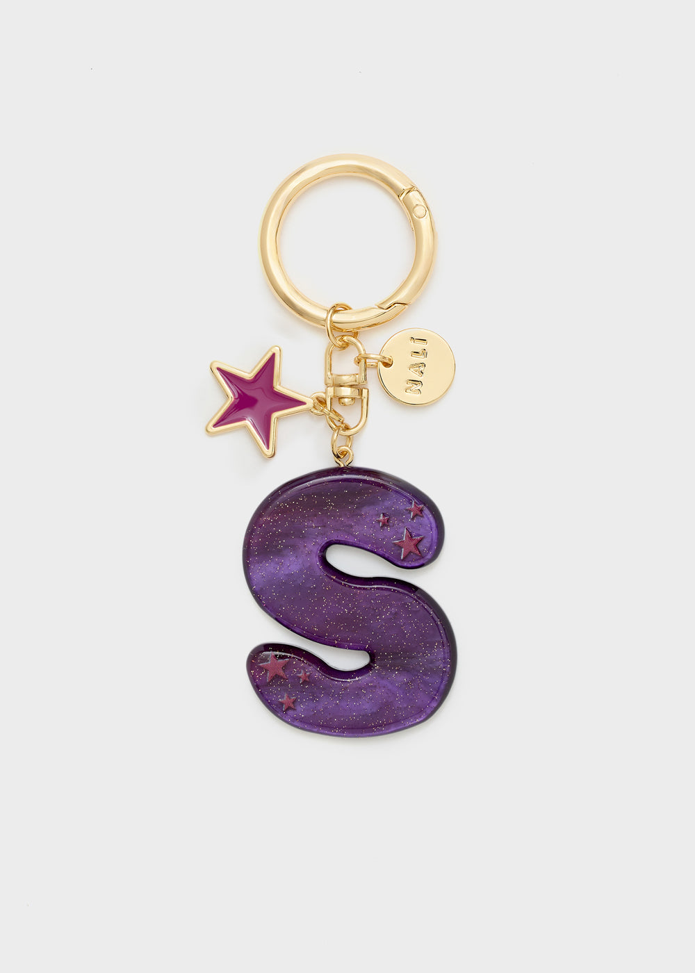Portachiavi lettera con charms