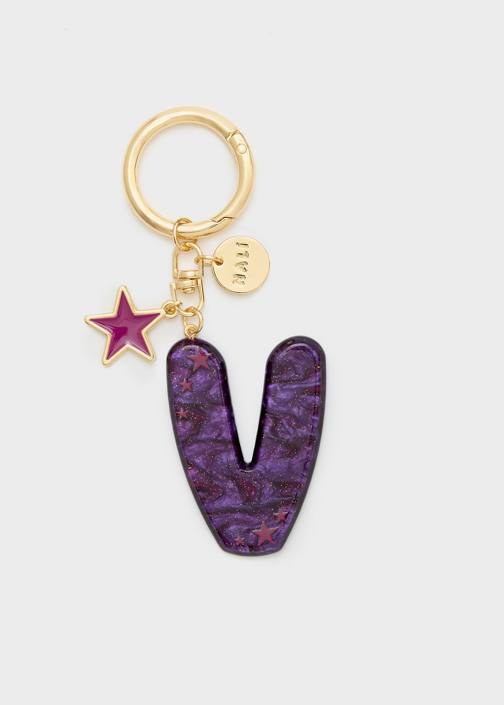 Portachiavi lettera con charms