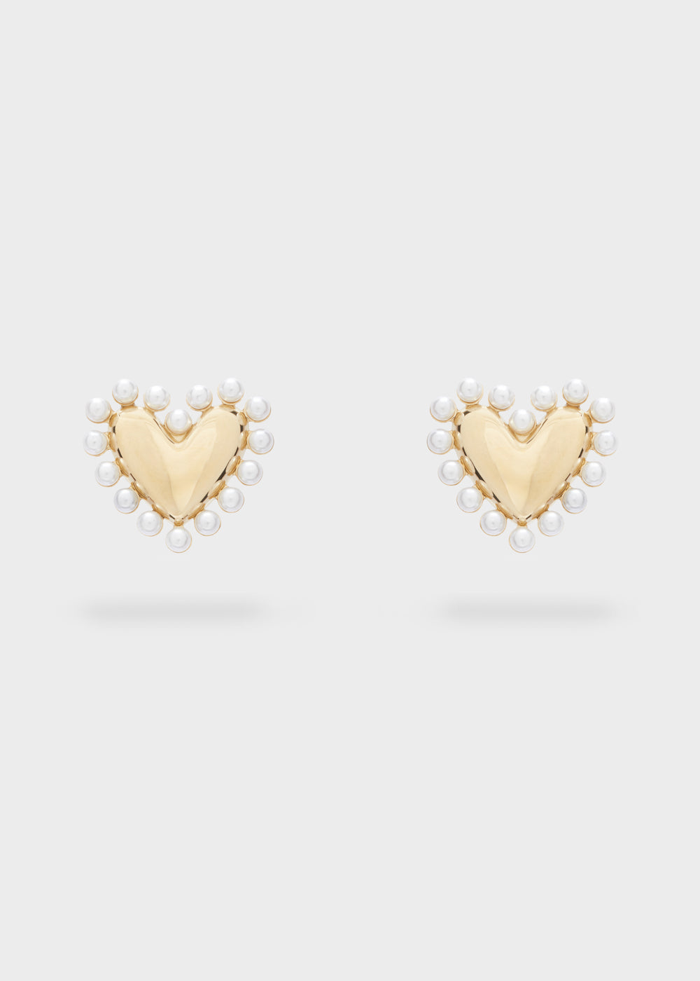 Orecchini cuore e perle in acciaio