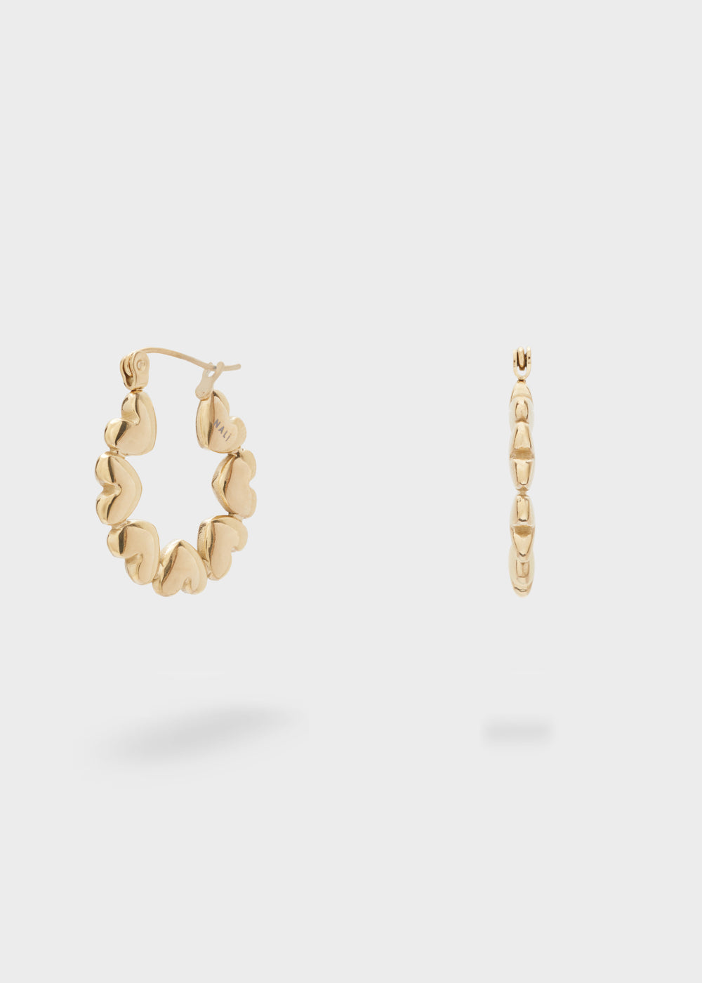 Orecchini cerchio THIN cuori oro