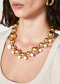Collana sfere oro e bianche