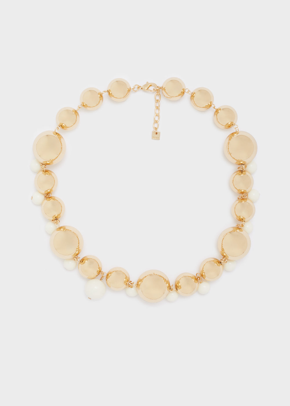 Collana sfere oro e bianche